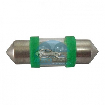 Светодиоды GL T10*31mm, 2 диода, зеленые (салонная)