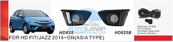 Противотуманные фары ADL/DLAA HD625 (Honda FIT 2014г-on (ASIA TYPE)), провода, кнопка Противотуманные фары ADL/DLAA HD625 (Honda FIT 2014г-on (ASIA TYPE)), провода, кнопка