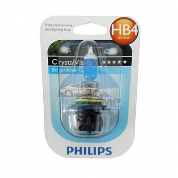 Автолампа PHILIPS HB4/9006 12V 55W P22d Crystal Vision (9006CVB1),на блистере
