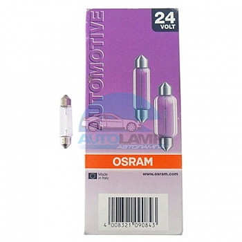 Автолампа OSRAM C10W 24V 10W SV8,5/8 удлинённая 41мм (6429) Автолампа OSRAM C10W 24V 10W SV8,5/8 удлинённая 41мм (6429)