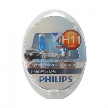 Автолампа PHILIPS H11 12V 55W Crystal Vision (12362CV), EUROBOX-2шт Автолампа PHILIPS H11 12V 55W Crystal Vision (12362CV), EUROBOX-2шт