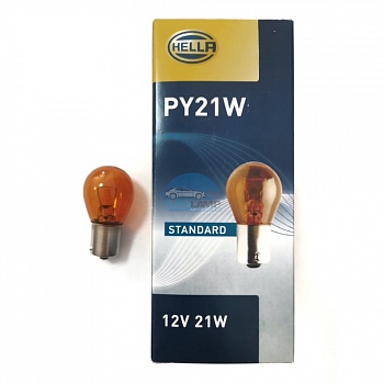 Автолампа HELLA PY21W 12V 21W желтая BAU15s Автолампа HELLA PY21W 12V 21W желтая BAU15s