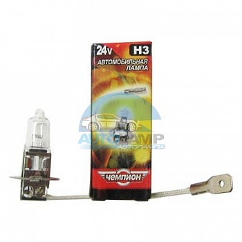 Автолампа ЧЕМПИОН H3 24V 70W PK22s Автолампа ЧЕМПИОН H3 24V 70W PK22s