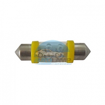 Светодиоды GL T10*36mm, 4 диода, желтые (салонная)
