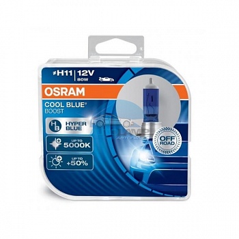 Автолампа OSRAM H11 12V 80W PGJ19-2 Cool Blue Boost (62211CBB), EUROBOX-2шт