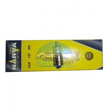 Автолампа NARVA H6W 12V 6W BAX9s (68161)
