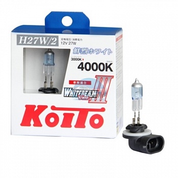 Автолампа KOITO H27/2 12V 27W (55W) Whitebeam III 4000K - 2шт (P0729W)