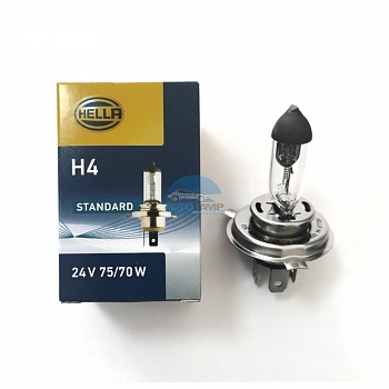 Автолампа HELLA H4 24V 75/70W P43t Автолампа HELLA H4 24V 75/70W P43t