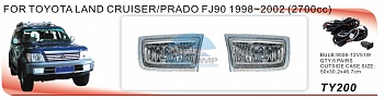 Противотуманные фары ADL/DLAA TY200 (Toyota Land Cruiser Prado FJ90 1998-2002г), провода, кнопка