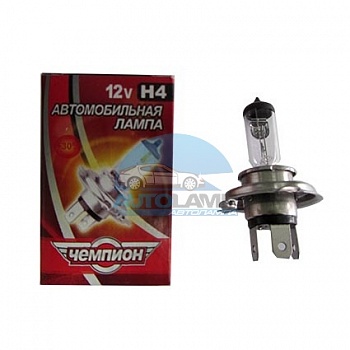 Автолампа ЧЕМПИОН H4 12V 60/55W P43t +30% Автолампа ЧЕМПИОН H4 12V 60/55W P43t +30%