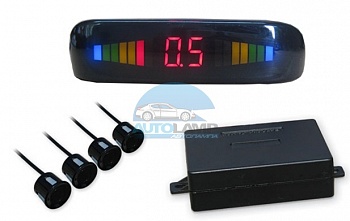 Парковочный радар, 4 серебристых датчика, монитор LED005 Парковочный радар, 4 серебристых датчика, монитор LED005