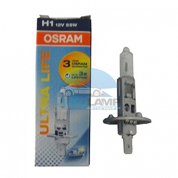 Автолампа OSRAM H1 12V 55W P14,5s Ultra Life Time(64150ULT)