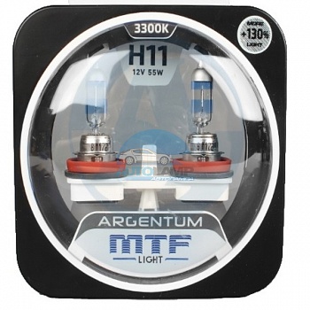 Автолампа MTF H11 12v 55w Argentum +130%