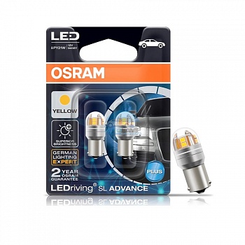Светодиодная лампа LED OSRAM T25 PY21W Желтый (9456Y-02B) Светодиодная лампа LED OSRAM T25 PY21W Желтый (9456Y-02B)