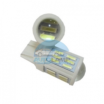 Светодиоды GL T20 б/ц двухконтактные, 27 SMD7020 12-24V с линзой, белые (стоп-сигнал, задний ход) Светодиоды GL T20 б/ц двухконтактные, 27 SMD7020 12-24V с линзой, белые (стоп-сигнал, задний ход)