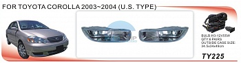 Противотуманные фары ADL/DLAA TY225 (Toyota Corolla 2003-2004г (U.S. Type) ), провода, кнопка