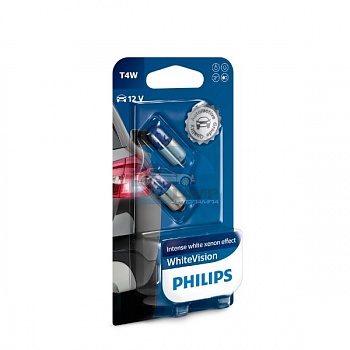 Автолампа PHILIPS T4w 12V 4W BA9s White Vision (12929NBV2), на блистере (2шт) Автолампа PHILIPS T4w 12V 4W BA9s White Vision (12929NBV2), на блистере (2шт)