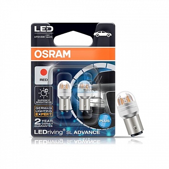 Светодиодная лампа LED OSRAM T25 P21/5W Красный (9457R-02B)