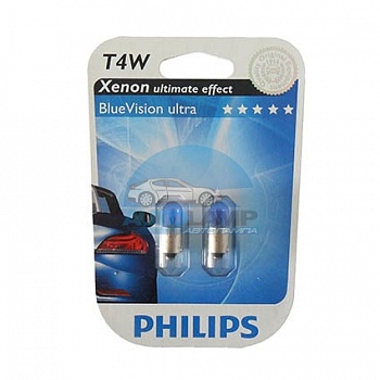 Автолампа PHILIPS T4w 12V 4W BA9s Blue Vision (12929BV), на блистере (2шт) Автолампа PHILIPS T4w 12V 4W BA9s Blue Vision (12929BV), на блистере (2шт)