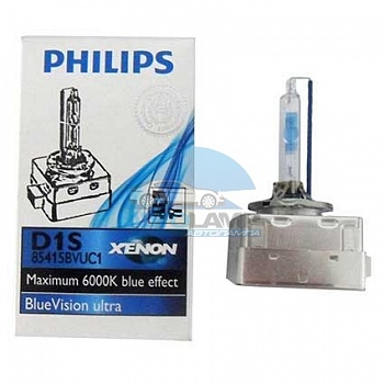 Ксеноновая лампа PHILIPS D1S XENON BLUE VISION ULTRA 6000K (85410BVUC1)