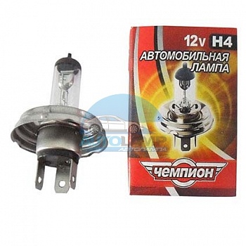 Автолампа ЧЕМПИОН H4 12V 60/55W P45t Автолампа ЧЕМПИОН H4 12V 60/55W P45t