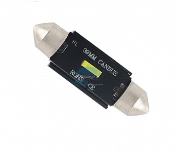 Светодиоды GL T10*39mm 1 диод Canbus с обманкой , белые (салонная) Светодиоды GL T10*39mm 1 диод Canbus с обманкой , белые (салонная)