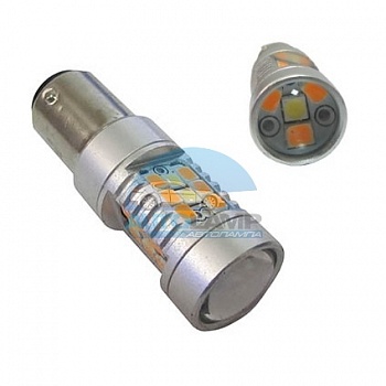 Светодиоды GL T25 BAY15D двухконтактные, 27 SMD2835, желто- белые (габарит, поворот) Светодиоды GL T25 BAY15D двухконтактные, 27 SMD2835, желто- белые (габарит, поворот)