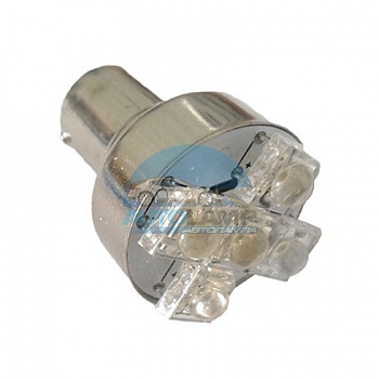 Светодиоды GL T25 BA15S, одноконтактные, 5 диодов (пираньи),белые (стоп-сигнал, задний ход) Светодиоды GL T25 BA15S, одноконтактные, 5 диодов (пираньи),белые (стоп-сигнал, задний ход)