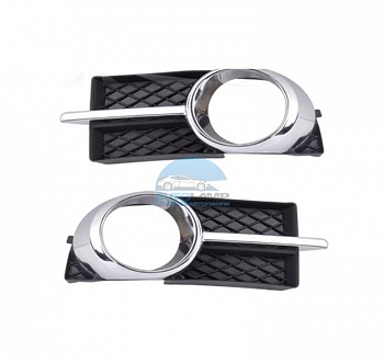 Рамки ПТФ для Chevrolet Aveo T250 2005-2011 хром, комплект 2 шт.