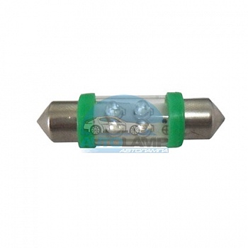 Светодиоды GL T10*36mm, 4 диода, зеленые (салонная) Светодиоды GL T10*36mm, 4 диода, зеленые (салонная)