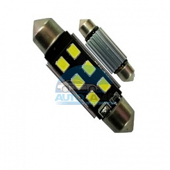 Светодиоды GL T10*39mm, 6 диодов SMD2835 Canbus, белые (салонная)