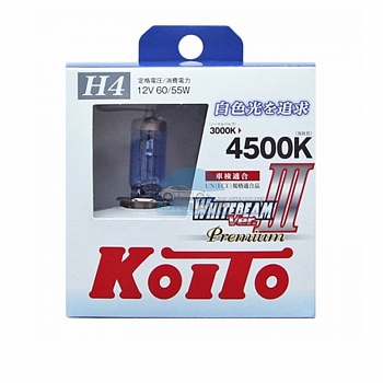 Автолампа KOITO H4 12V 60/55W (135/125W) Whitebeam III 4500K - 2шт (P0744W) Автолампа KOITO H4 12V 60/55W (135/125W) Whitebeam III 4500K - 2шт (P0744W)