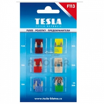 F113 набор предохранителей TESLA F113000000 - MINI 12 шт. в Новосибирске - AUTOLAMP F113 набор предохранителей TESLA F113000000 - MINI 12 шт.