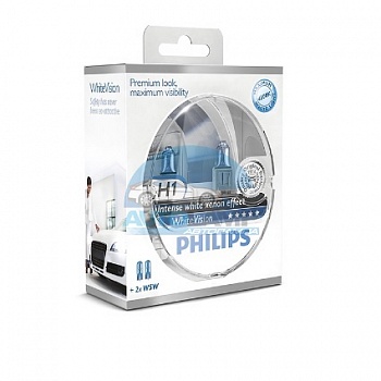 Автолампа PHILIPS H1 12V 55W P14,5s White Vision 3700K (12258WHV), EUROBOX-2шт Автолампа PHILIPS H1 12V 55W P14,5s White Vision 3700K (12258WHV), EUROBOX-2шт